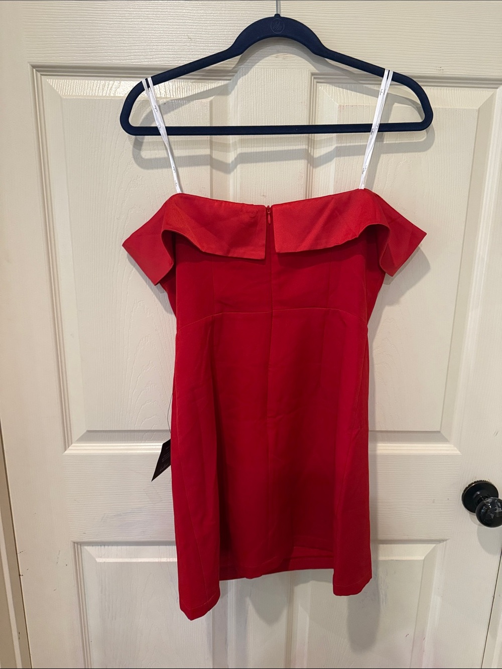 Lulus NWT Truly Enticing red off the shoulder mini dress, medium - Picture 7 of 8